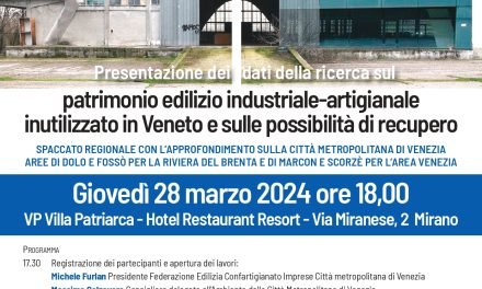 PATRIMONIO EDILIZIO INDUSTRIALE-ARTIGIANALE INUTILIZZATO – PRESENTAZIONE DEI DATI DI RICERCA – GIOVEDÌ 28 MARZO